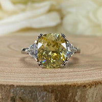 14K Solid Gold Oval Cut Yellow Topaz Double Prong Gemstone Ring - JBR Jeweler