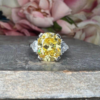 14K Solid Gold Oval Cut Yellow Topaz Double Prong Gemstone Ring - JBR Jeweler