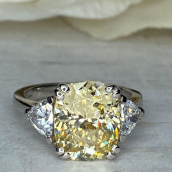 14K Solid Gold Oval Cut Yellow Topaz Double Prong Gemstone Ring - JBR Jeweler