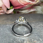 14K Solid Gold Oval Cut Yellow Topaz Double Prong Gemstone Ring - JBR Jeweler