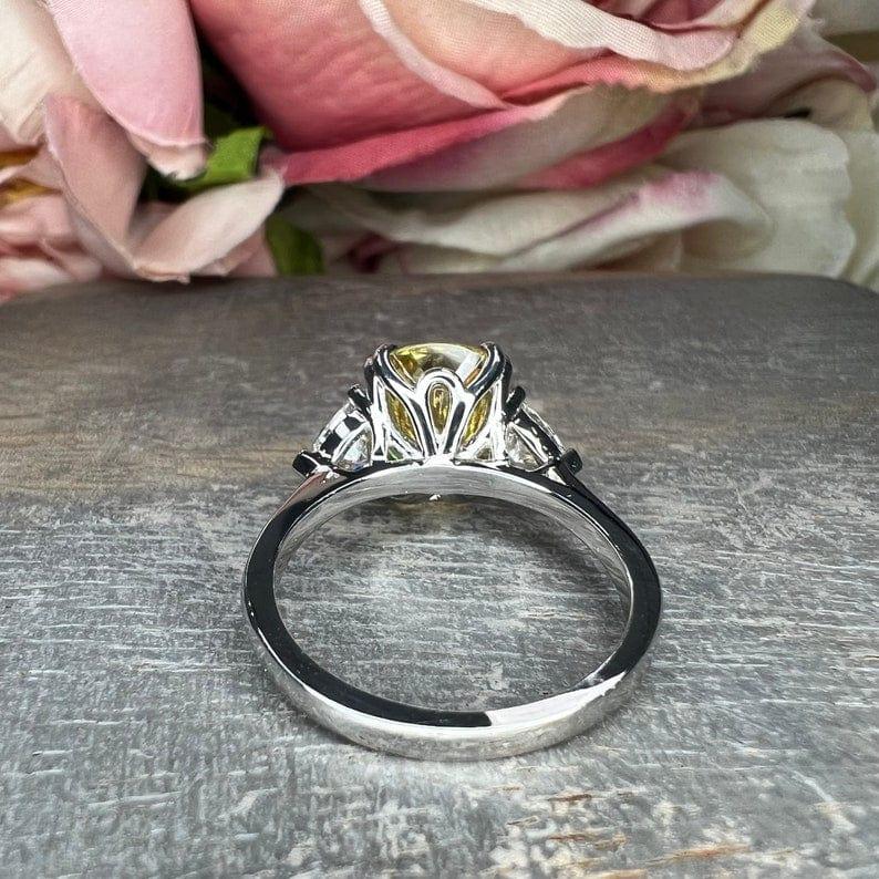 14K Solid Gold Oval Cut Yellow Topaz Double Prong Gemstone Ring - JBR Jeweler