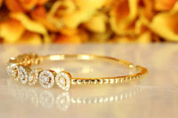 14k Solid Gold Pear and Marquise Shaped Diamond Cuff Bracelet - JBR Jeweler