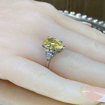 14K Solid Gold Pear Cut Yellow Topaz Three Stone Gemstone Ring - JBR Jeweler