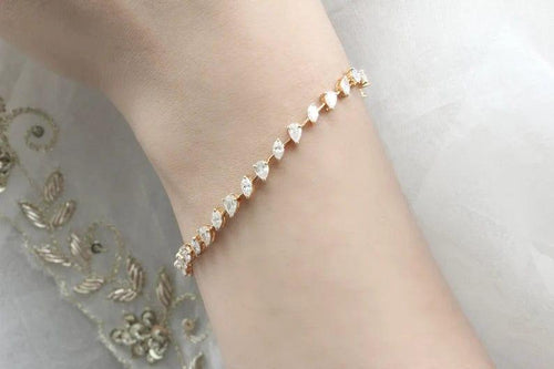 14k Solid Gold Pear/Marquise Tennis Bracelet - JBR Jeweler