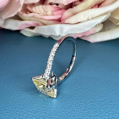 14K Solid Gold Princess Cut Yellow Topaz Gemstone Solitaire Ring - JBR Jeweler