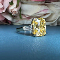 14K Solid Gold Radiant Canary Yellow Topaz Gemstone Ring - JBR Jeweler