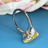 14K Solid Gold Radiant Cut Yellow Topaz Gemstone Ring - JBR Jeweler