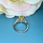 14K Solid Gold Radiant Cut Yellow Topaz Gemstone Ring - JBR Jeweler