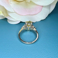 14K Solid Gold Radiant Cut Yellow Topaz Gemstone Ring - JBR Jeweler