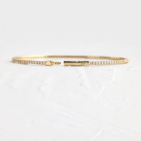 14k Solid Gold Round Shaped Lab Grown Tennis Wisp Bracelet - JBR Jeweler