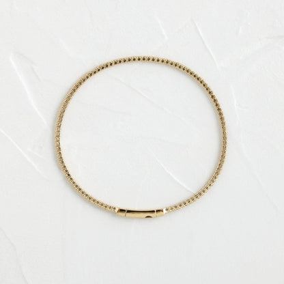 14k Solid Gold Round Shaped Lab Grown Tennis Wisp Bracelet - JBR Jeweler