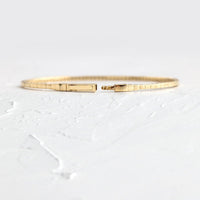 14k Solid Gold Round Shaped Lab Grown Tennis Wisp Bracelet - JBR Jeweler