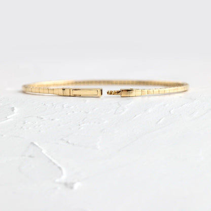 14k Solid Gold Round Shaped Lab Grown Tennis Wisp Bracelet - JBR Jeweler