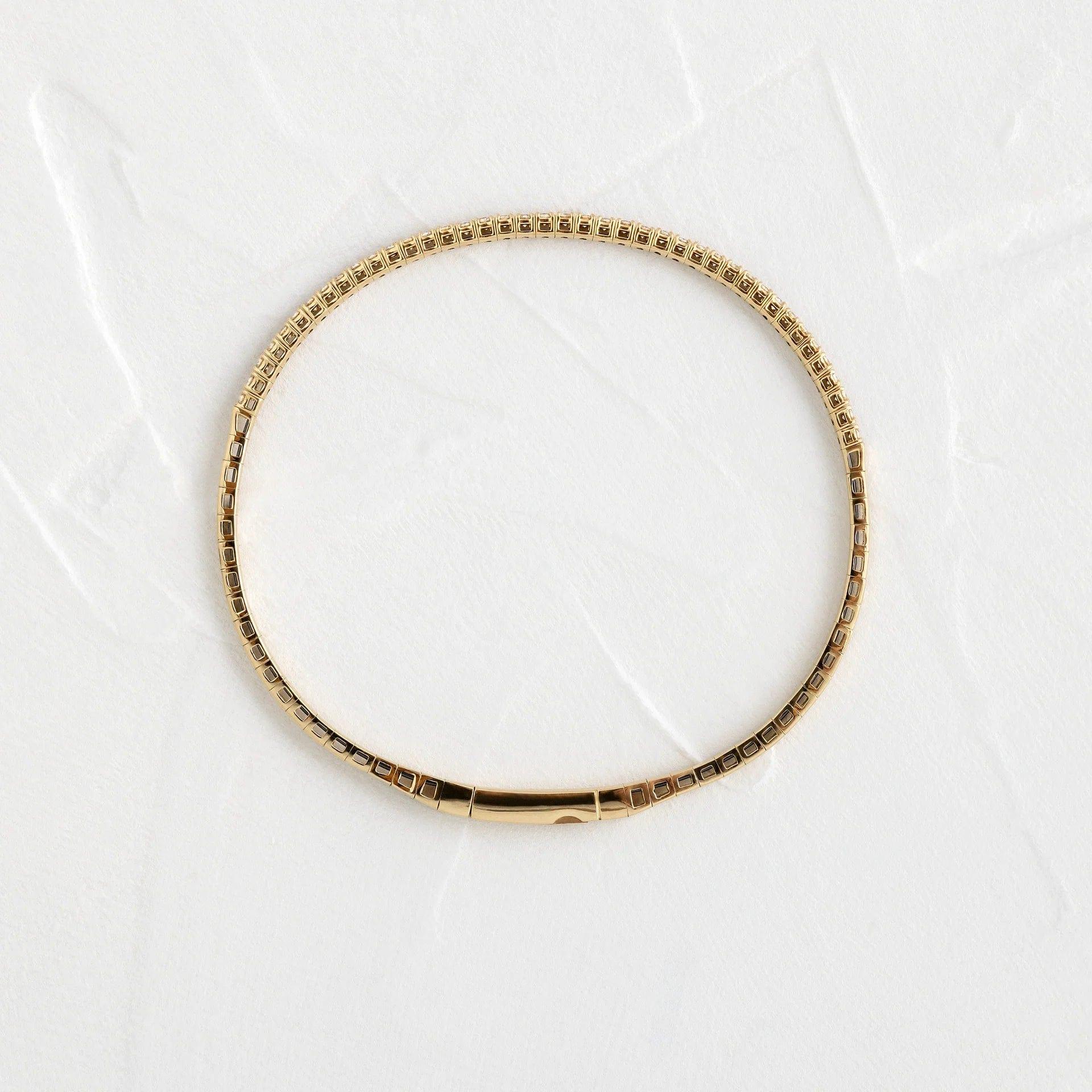 14k Solid Gold Round Shaped Lab Grown Tennis Wisp Bracelet - JBR Jeweler