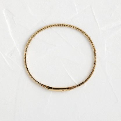 14k Solid Gold Round Shaped Lab Grown Tennis Wisp Bracelet - JBR Jeweler