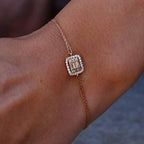 14k Solid Gold Square Lab Grown Diamonds Bracelet - JBR Jeweler