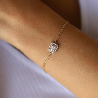 14k Solid Gold Square Lab Grown Diamonds Bracelet - JBR Jeweler