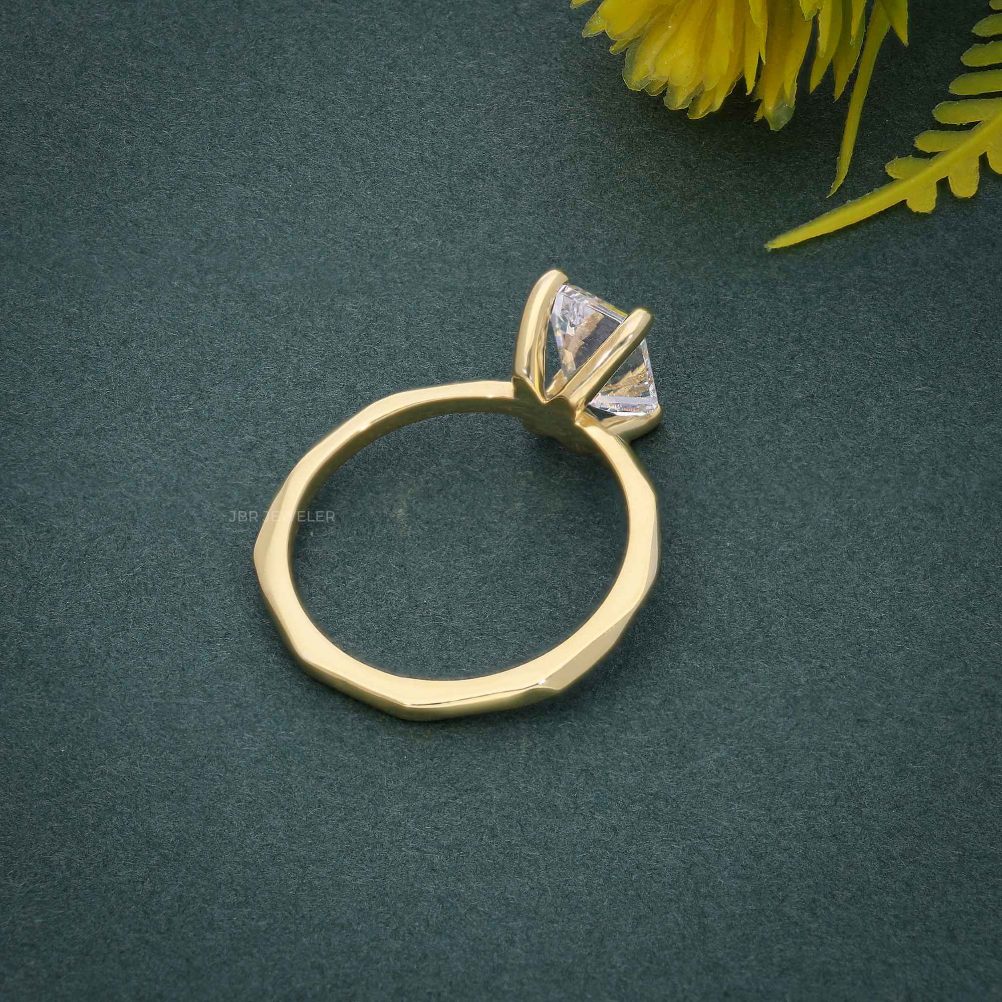 Squared edges Emerald Lab Grown Diamond Engagement Ring - JBR Jeweler