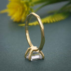 Squared edges Emerald Moissanite Diamond Solitaire Ring - JBR Jeweler