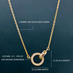 14k Gold Double Circle Moissanite Diamond Interlocking Rings Pendant, Dainty Anniversary Gift for Her - JBR Jeweler