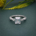 Emerald Moissanite Engagement Ring with Side Stone Baguette - JBR Jeweler
