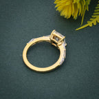 Princess Cut Moissanite Engagement Ring with Side Stone Baguette - JBR Jeweler