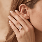 Womens princess cut diamond wedding ring band detail