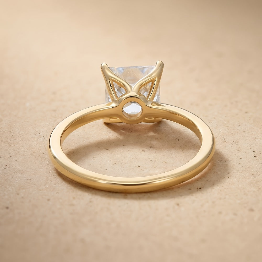 Petal collection princess diamond ring top view
