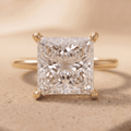 Petal Princess cut lab grown diamond solitaire ring front view