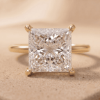 Petal Princess cut lab grown diamond solitaire ring front view