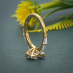 Radiant Cut Moissanite Engagement Ring with Side Stone Baguette - JBR Jeweler