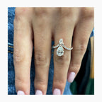 14k Gold UNIQUE 2.71 Carat Lab Diamond Pear Cut Pave Set Engagement Ring - JBR Jeweler