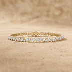 14k Round & Pear Cut Lab Grown Diamond Tennis Bracelet