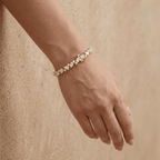 14k Round & Pear Cut Lab Grown Diamond Tennis Bracelet