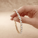 14k Round & Pear Cut Lab Grown Diamond Tennis Bracelet