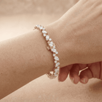 14k Round & Pear Cut Lab Grown Diamond Tennis Bracelet