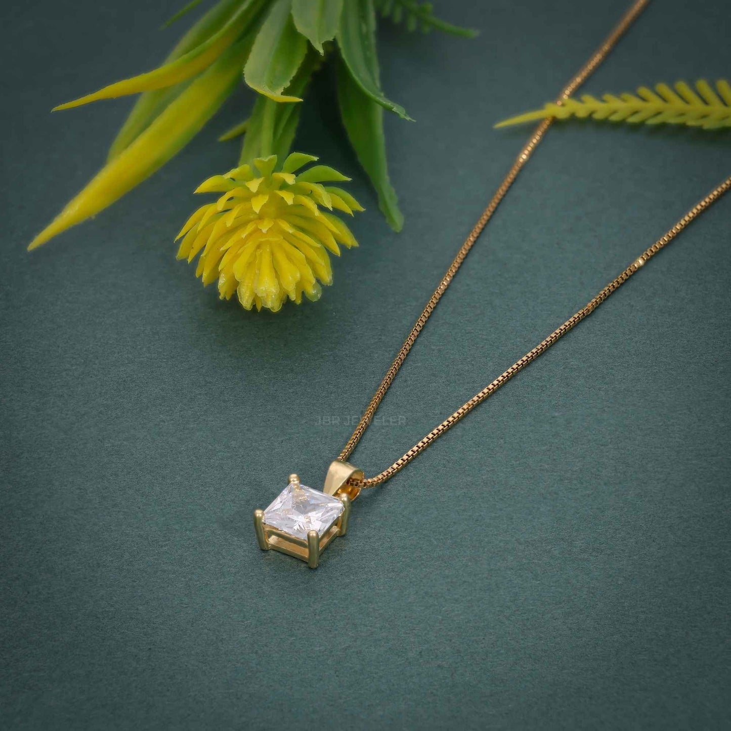 14k Solid Gold Princess Cut 1 Carat Lab Grown Diamond Pendant for Women, Solid Gold Necklace, Perfect Gift for Wife