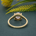 Curved Round Cut Moissanite Solitaire Ring - JBR Jeweler