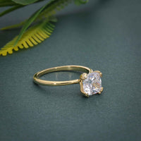 Triple Prong Cushion Cut Lab Grown Diamond Engagement Ring