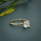 Triple Prong Cushion Moissanite Solitaire Engagement Ring - JBR Jeweler