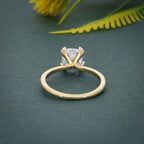 Triple Prong Cushion Moissanite Solitaire Engagement Ring - JBR Jeweler