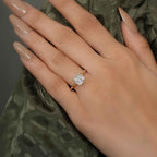 Triple Prong Cushion Moissanite Solitaire Engagement Ring - JBR Jeweler