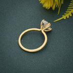 Triple Prong Oval Moissanite Solitaire Engagement Ring - JBR Jeweler