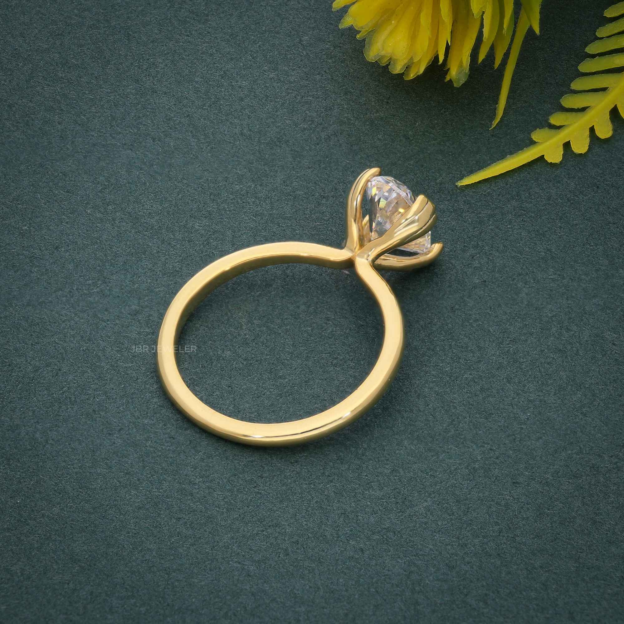 Triple Prong Oval Moissanite Solitaire Engagement Ring - JBR Jeweler