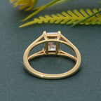 Split Band Emerald Cut Moissanite Diamond Solitaire Ring - JBR Jeweler