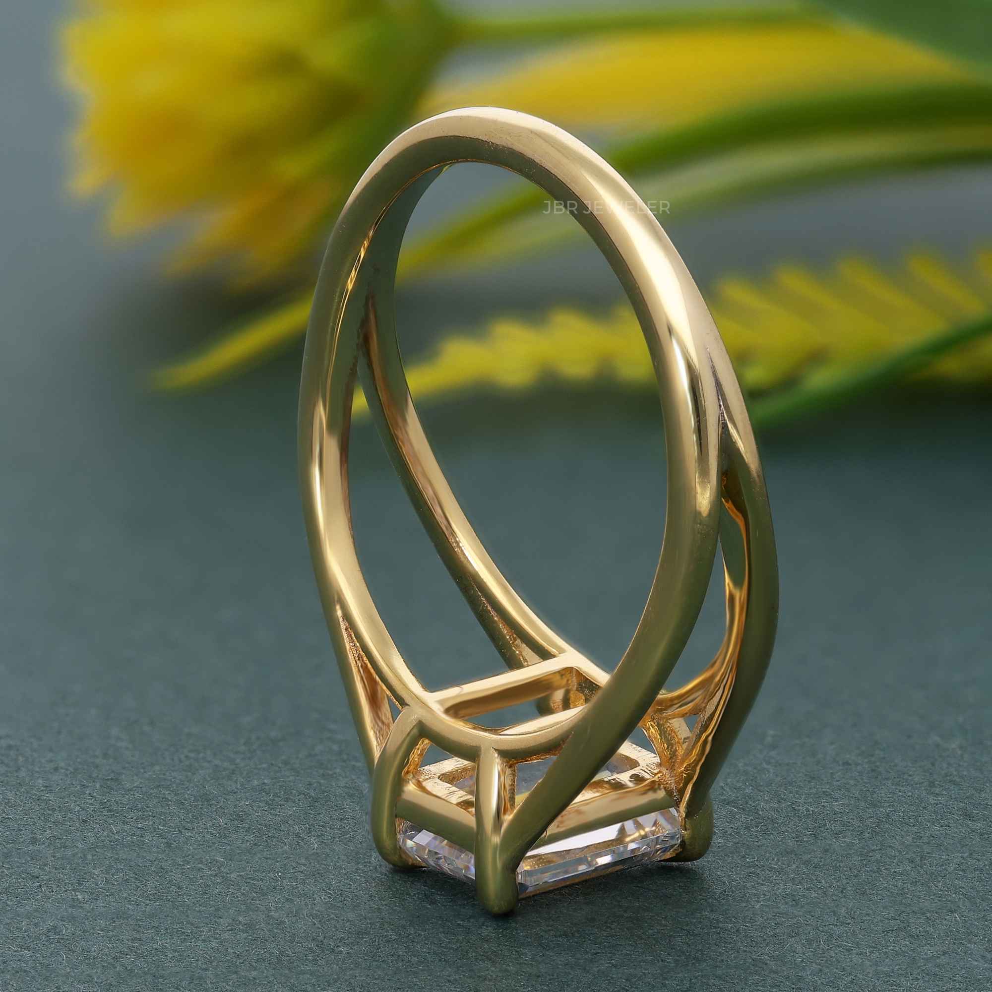 Split Shank Emerald Cut Lab Grown Diamond Solitaire Ring - JBR Jeweler