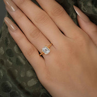 Silhouette Emerald Moissanite Diamond Engagement Ring