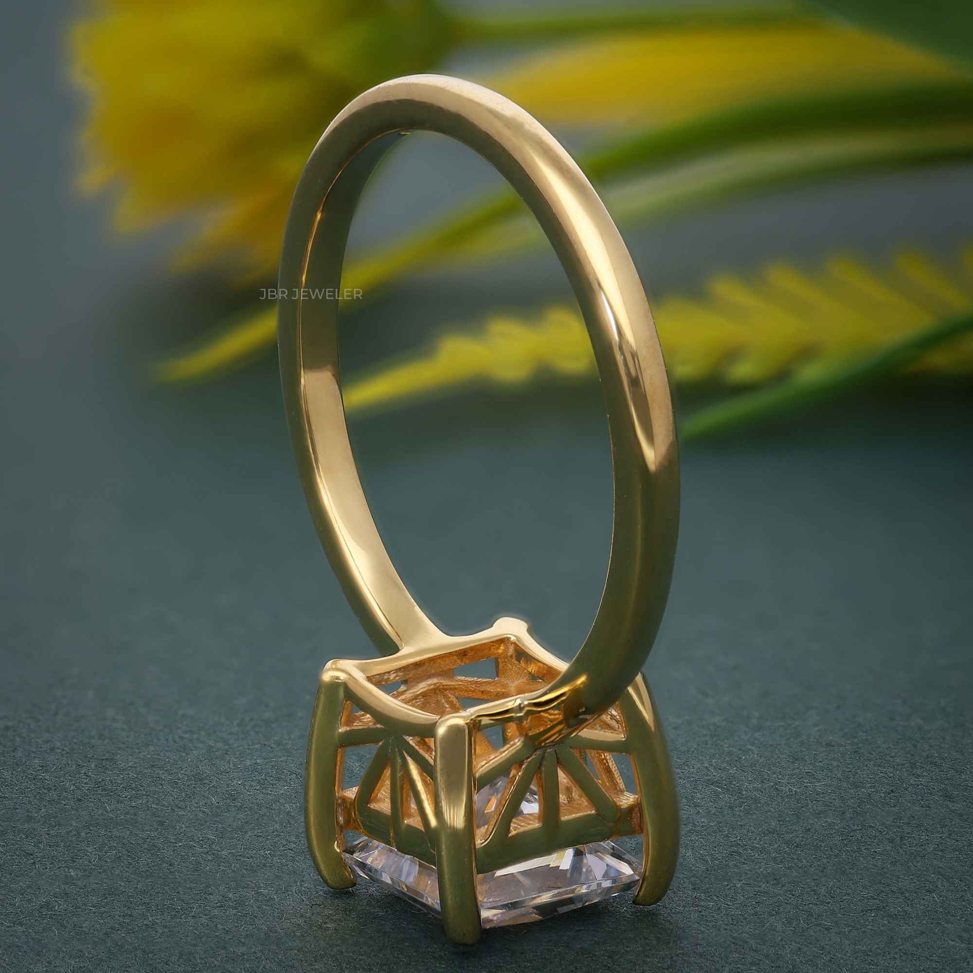 Art Deco Princess Cut Lab Grown Diamond Solitaire Ring - JBR Jeweler
