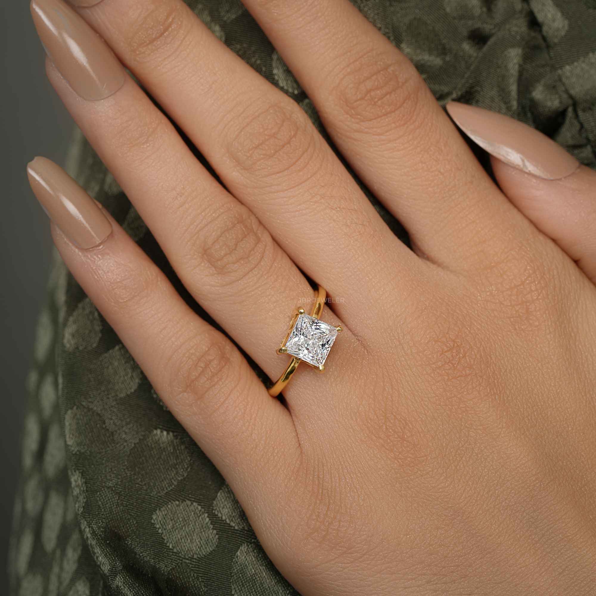 Art Deco Princess Cut Lab Grown Diamond Solitaire Ring - JBR Jeweler
