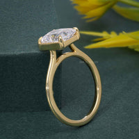 Bague de fiançailles en diamant Moissanite radiant Silhouette